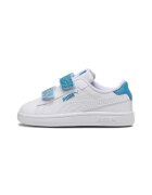 Puma Спортни обувки Smash 3.0 с велкро и брокат - Бял/Лавандула/Небесносин