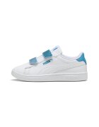 Puma Спортни обувки Smash 3.0 с велкро с брокат и контрасти - Бял/Петролно синьо