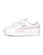 Puma Спортни обувки Up от еко кожа с велкро - Бял/Пастелнорозов/Лилав