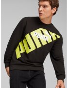 Puma Суитшърт Power с лого - Черен/Лайм зелено