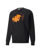 Puma Суитшърт с овално деколте и фигурална щампа - Черен/Оранжев