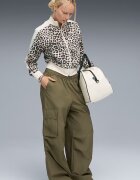 Puma Суитшърт T7 Leo Luxe с цип Тъмнокафяв/Светло бежово