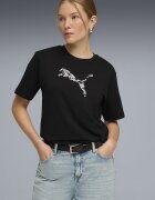 Puma Свободна тениска с лого Черен/Бледо розово