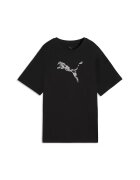 Puma Свободна тениска с лого Черен/Бледо розово