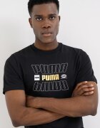 Puma Тениска Ess Lab Holiday с лого Черен