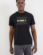 Puma Тениска Ess Lab Holiday с лого Черен