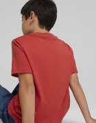 Puma Тениска с овално деколте и лого Керемидено червено