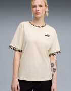 Puma Тениска с овално деколте и животинска шарка Крем