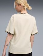 Puma Тениска с овално деколте и животинска шарка Крем