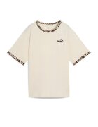 Puma Тениска с овално деколте и животинска шарка Крем