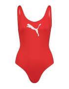 Puma Цял бански с U-образен гръб - Бял/Мандарина