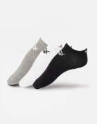 Puma Унисекс чорапи до глезена с лого - 3 чифта Бял/Черен/Сив меланж