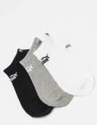 Puma Унисекс чорапи до глезена с лого - 3 чифта Бял/Черен/Сив меланж