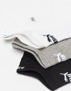 Puma Унисекс чорапи до глезена с лого - 3 чифта Бял/Черен/Сив меланж