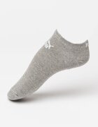 Puma Унисекс чорапи до глезена с лого - 3 чифта Бял/Черен/Сив меланж