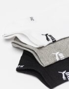 Puma Унисекс чорапи до глезена с лого - 3 чифта Бял/Черен/Сив меланж