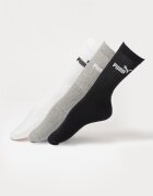 Puma Унисекс дълги чорапи с лого - 3 чифта Бял/Черен/Сив меланж