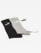 Puma Унисекс дълги чорапи с лого - 3 чифта Бял/Черен/Сив меланж
