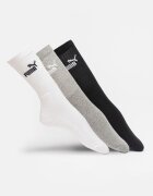 Puma Унисекс дълги чорапи с лого - 3 чифта Бял/Черен/Сив меланж
