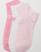 Puma Унисекс къси чорапи с памук с лого - 3 чифта Бял/Пастелнорозов/Бледо розово