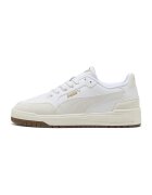 Puma Унисекс маратонки Shuffle Downtown с велур - Бял/Черен/Сиво-бежов