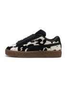 Puma Велурени спортни обувки с шарка на крава - Слонова кост/Черен