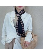 Pursehuit Черен шал с щампа на сърце Sanah C1