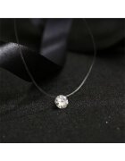 Pursehuit Колие с прозрачна тел с камък цирконий Imre C2