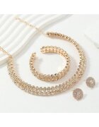 Pursehuit Комплект колие гривна и обеци чокър злато с камъни Davia C15