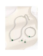 Pursehuit Комплект колие тенис гривна и обеци сребрист с циркониеви камъни Aira C16