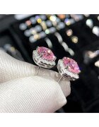 Pursehuit Сребърни обеци с розови циркониеви камъни Issa C8