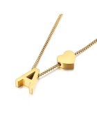 Pursehuit Златно колие от неръждаема стомана покрито с 18k злато с инициал А Hendrika C3