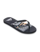 QUIKSILVER Чехли Java Art с лого Черен/Бледооранжев/Мръснобял