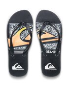 QUIKSILVER Чехли Java Art с лого Черен/Бледооранжев/Мръснобял