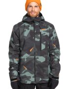 QUIKSILVER Непромокаемо ски яке Mission с качулка - Оранжев/Избеляло черно/Бледозелен
