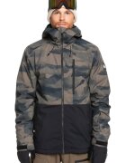 QUIKSILVER Непромокаемо ски яке Mission с шарка - Тъмнокафяв/Черен