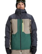QUIKSILVER Ски яке Dawson с качулка - Черен/Персийски портокал/Антрацитно сиво