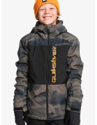 QUIKSILVER Ски яке Side Hit Youth - Черен/Сиво-кафяв/Шафраново жълто