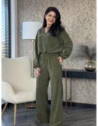 Ramona Badescu Exclusive Суитшърт и панталон Melinda - 2 части - Каки