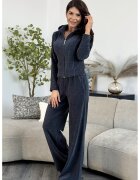 Ramona Badescu Exclusive Суитшърт с цип и спортен панталон Aziza - Tъмносив