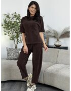 Ramona Badescu Exclusive Тениска и панталон Kyky - 2 части - Тъмнокафяв