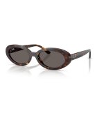 Ray-Ban Овални слънчеви очила с лого - Черен/Кафяв