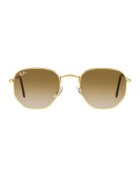 Ray-Ban Унисекс квадратни слънчеви очила с метална рамка Златист/Бордо