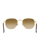 Ray-Ban Унисекс квадратни слънчеви очила с метална рамка Златист/Бордо