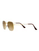Ray-Ban Унисекс квадратни слънчеви очила с метална рамка Златист/Бордо