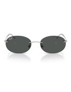 Ray-Ban Унисекс овални слънчеви очила с метална рамка Сребрист