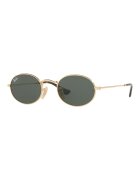 Ray-Ban Унисекс овални слънчеви очила с плътен цвят Златист/Черен