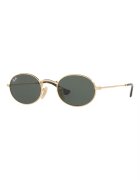 Ray-Ban Унисекс овални слънчеви очила с плътен цвят Златист/Черен