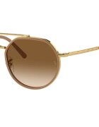 Ray-Ban Унисекс овални слънчеви очила Златист/Кафяв