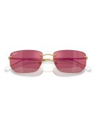 Ray-Ban Унисекс правоъгълни слънчеви очила Златист/Прозрачен